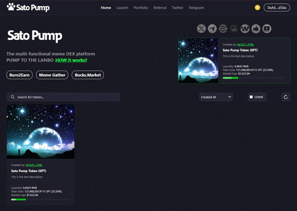 Sato Pump | Meme Token DEX Platform